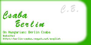 csaba berlin business card